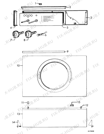 Взрыв-схема стиральной машины Zanker 475S - Схема узла Control panel and lid